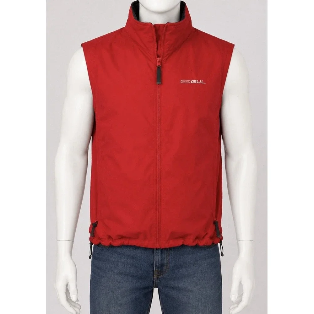 GUL Performance Vest Men's Red Medium M Red Full Zip Fleece Lined Medium Weight